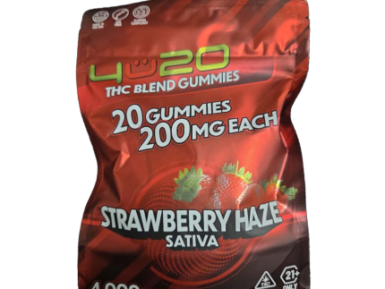 4U20 THC Blend Gummies – Strawberry Haze Sativa | 200mg Each, 20ct