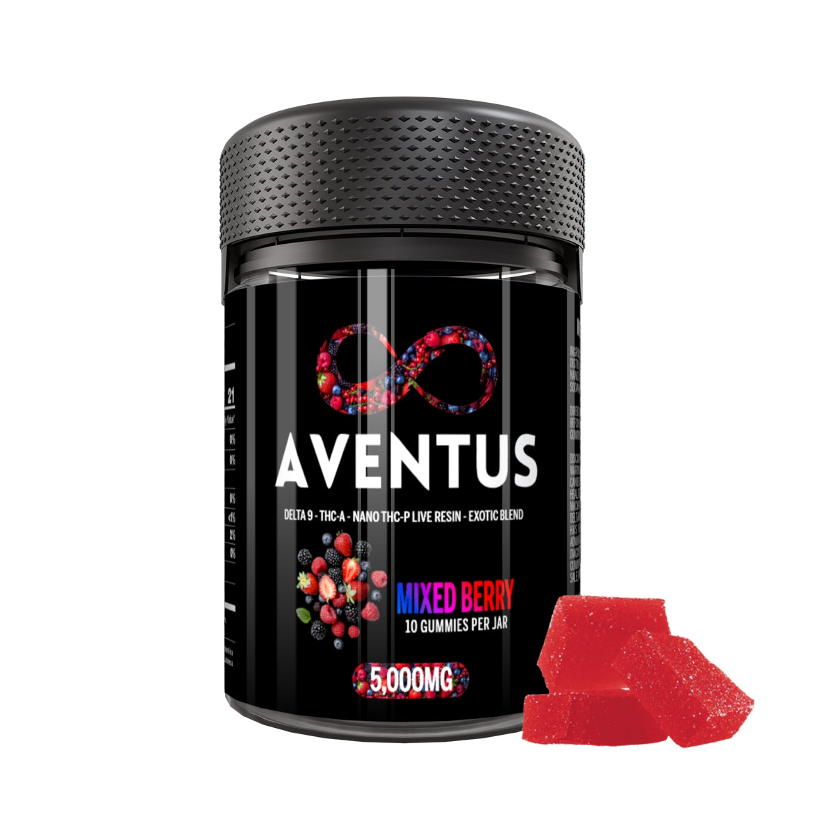 Aventus Exotic Blend Gummies – Mixed Berry (5000mg, 10ct Jar)