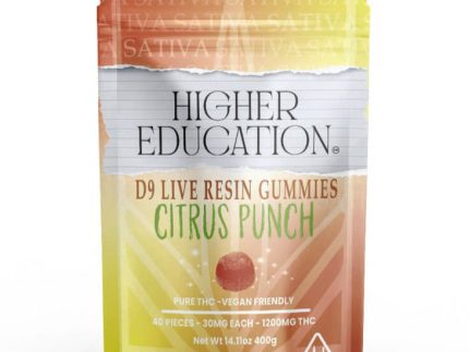 Higher Education D9 Live Resin Gummies | 1200MG Citrus Punch – Sativa