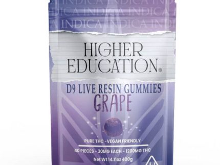 Higher Education D9 Live Resin Gummies | 1200MG Grape – Indica