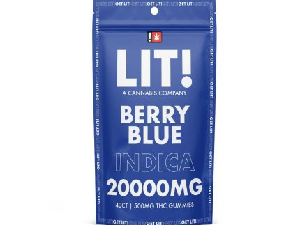 LIT THC Gummies 20000MG 40 Count - Berry Blue Indica