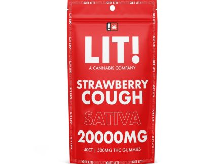 LIT THC Gummies 20000MG 40 Count - Strawberry Cough Sativa