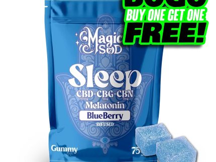MAGICSOD Sleep Blueberry Gummies infused with (CBD + CBG + CBN @ 750mg) + Melatonin