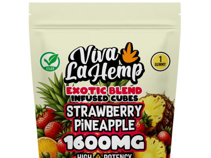viva la hemp Exotic Blend Infused Cubes – 1600MG Strawberry Pineapple