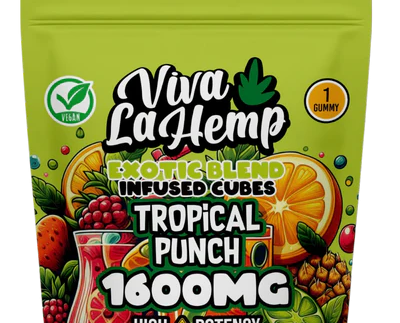 viva la hemp Exotic Blend Infused Cubes – 1600MG Tropical Punch